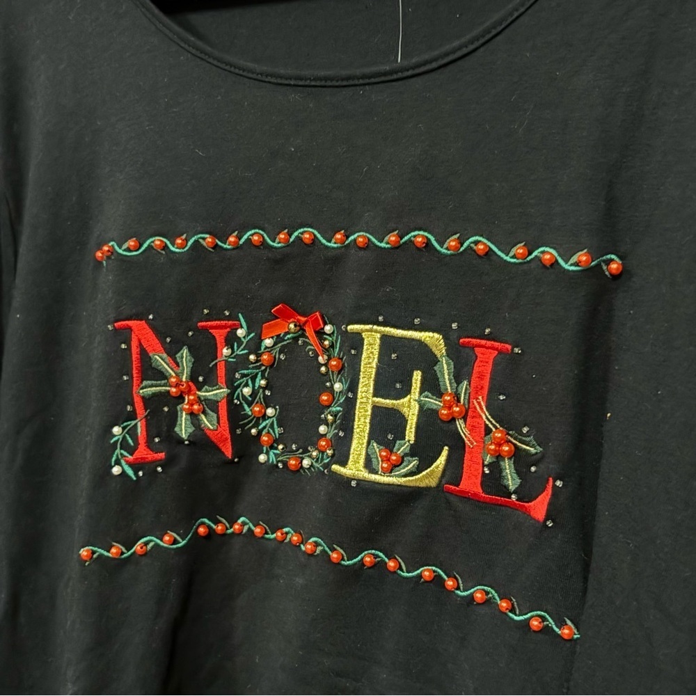 Kim Rogers Black Noel Embellished Top - Picture 3 of 5